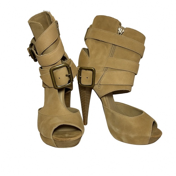 Aldo Tan Suede Sandal Heels – Size 6.5 / EU 37 - Picture 1 of 8